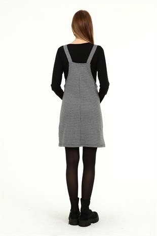 Luvmabelly MYRA6300 Kışlık Kazayağı Desen Hamile Jile Elbise -Siyah