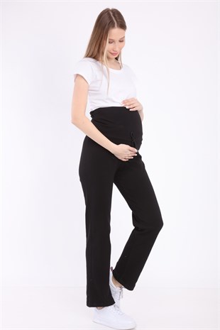 Luvmabelly MYRA8500 Beli Ayarlanabilir Hamile Günlük Ev Pantolonu -Siyah